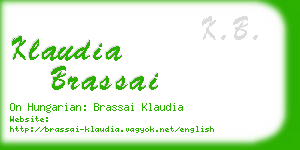 klaudia brassai business card